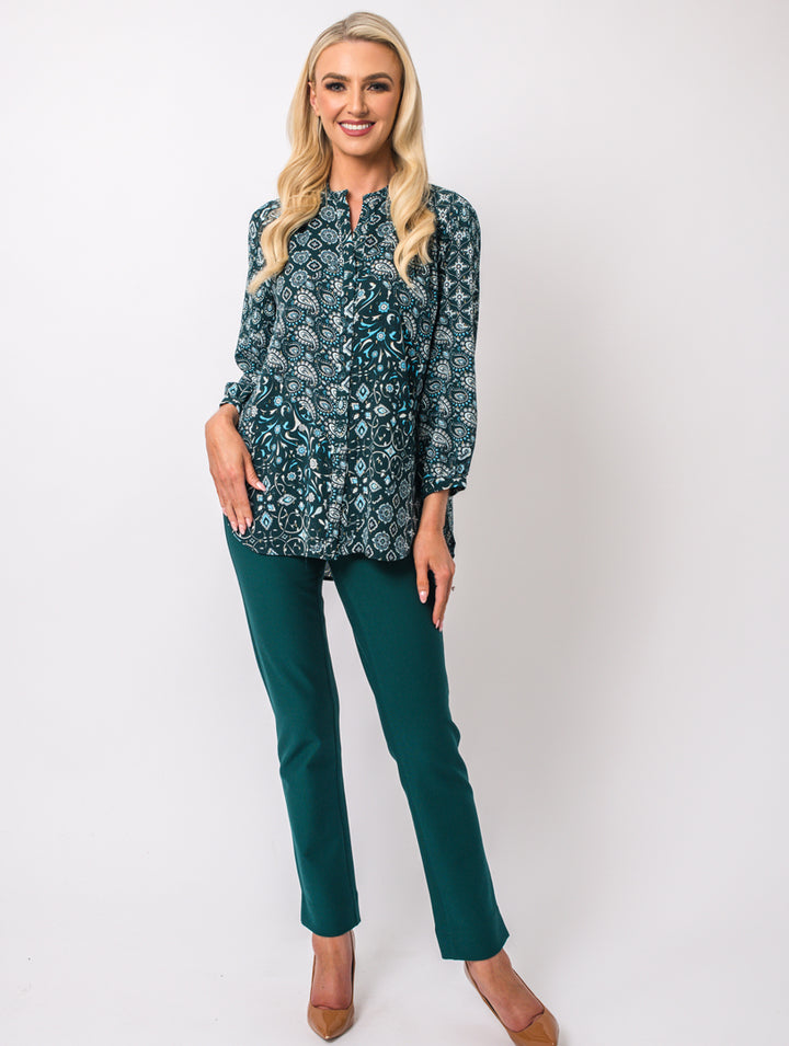Print Blouse - Teal