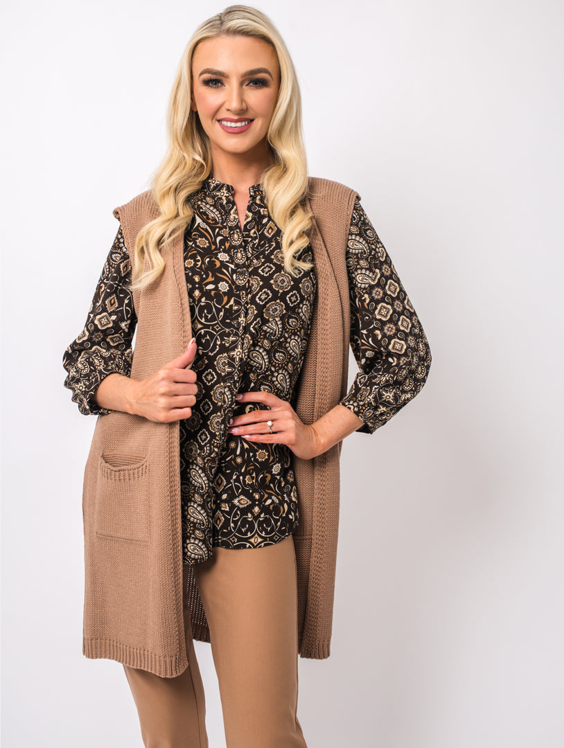 Print Blouse - Choc