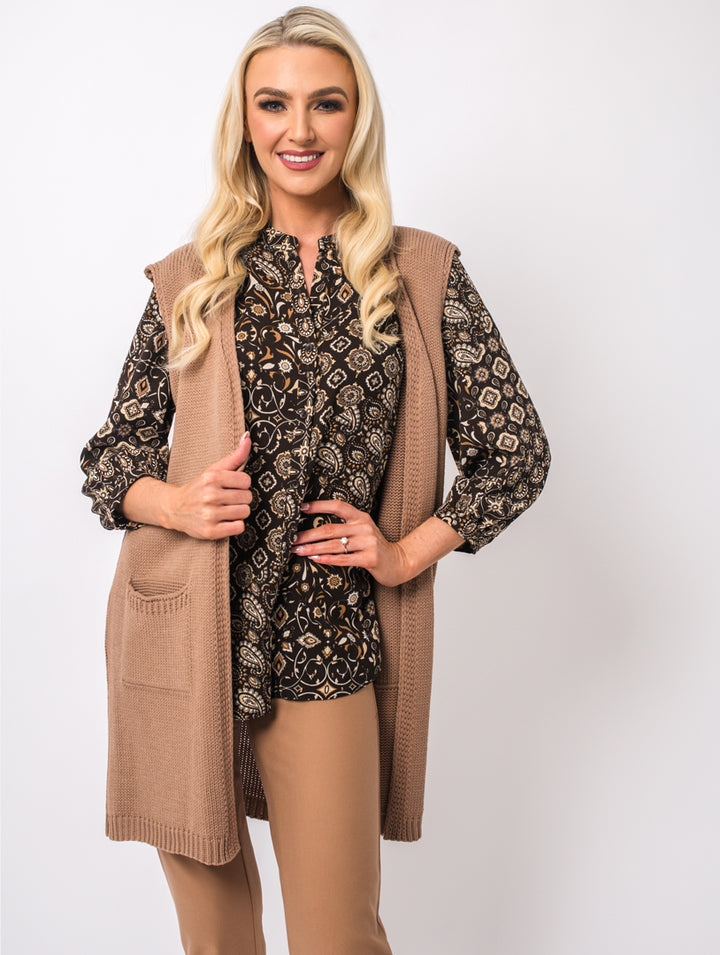 Print Blouse - Choc