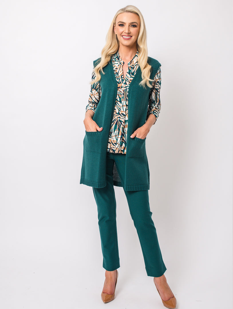 Stand Collar Top - Teal