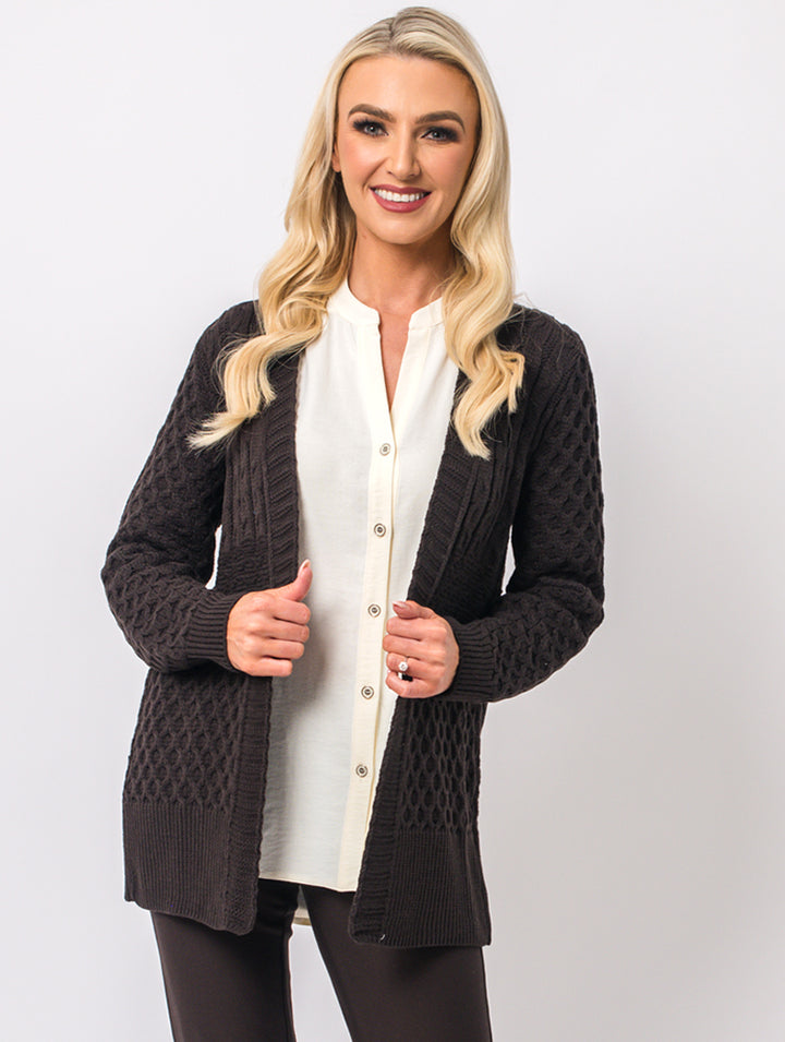 Edge To Edge Cardigan - Chocolate
