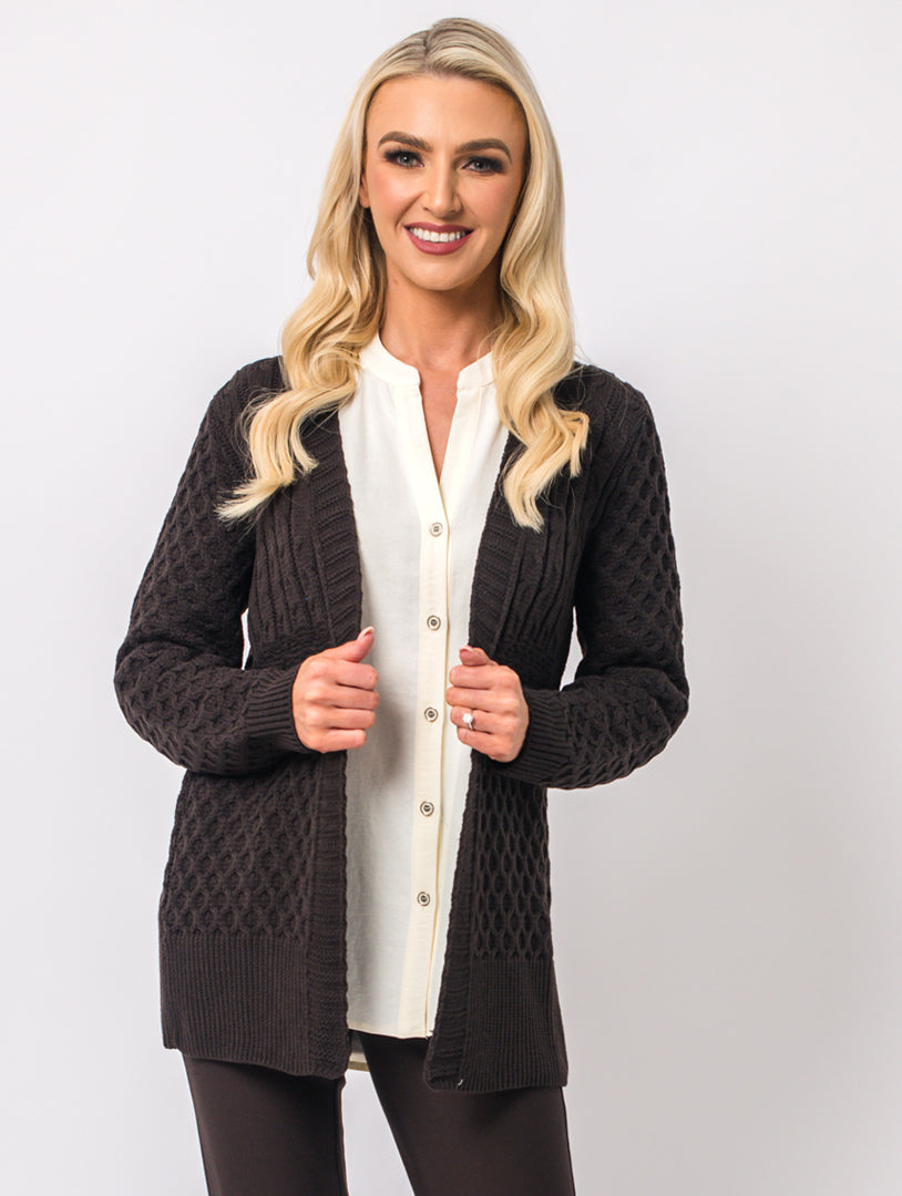 Edge To Edge Cardigan - Chocolate