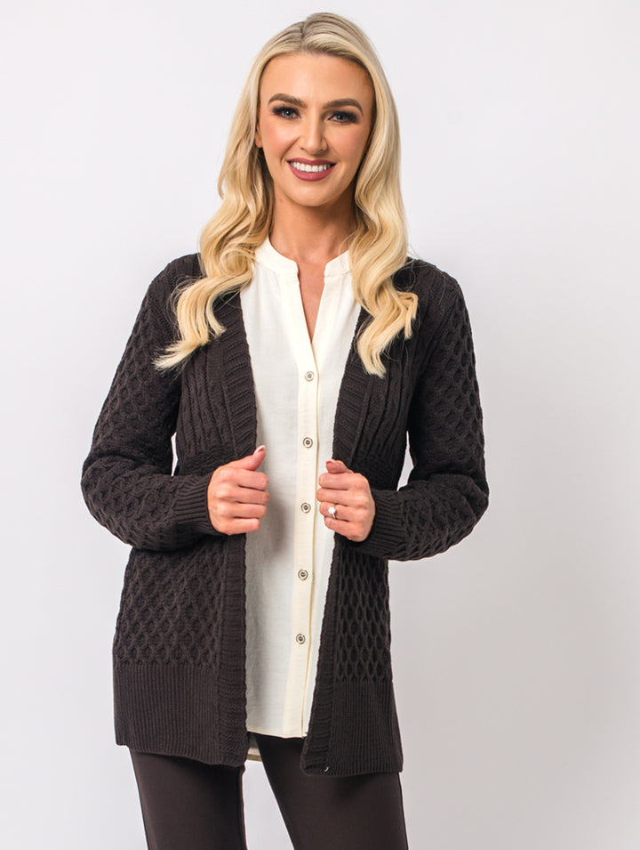 Edge To Edge Cardigan - Chocolate