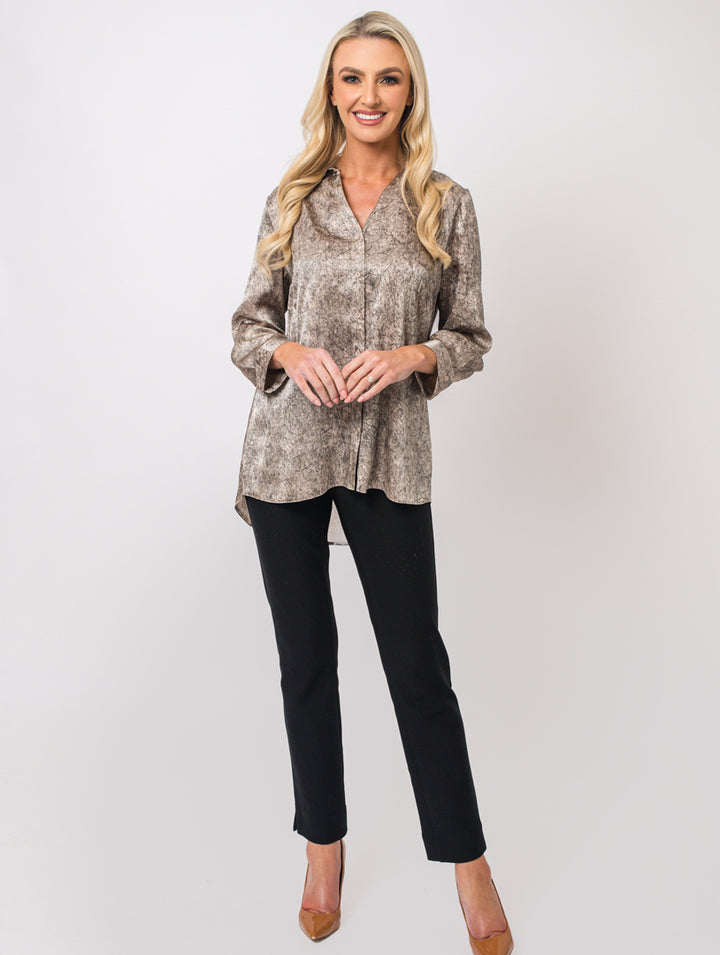 Print Blouse - Ivory/Beige