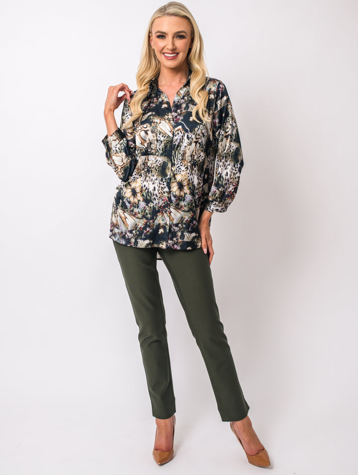 Printed Blouse - Khaki