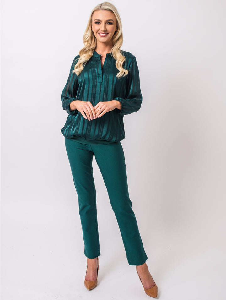 Satin Lurex Top - Teal