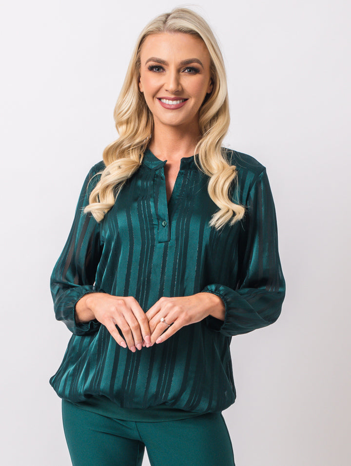 Satin Lurex Top - Teal