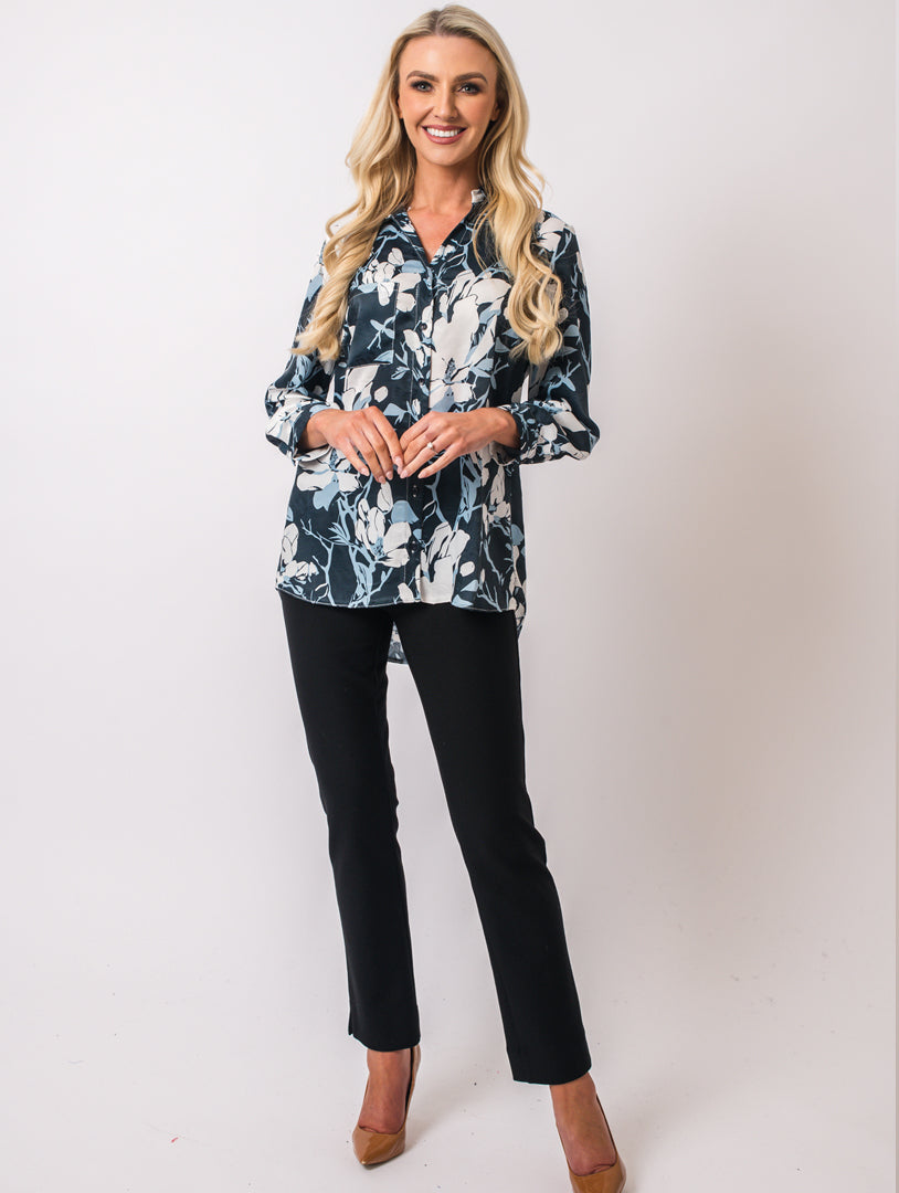 Floral Printed Shirt -Teal