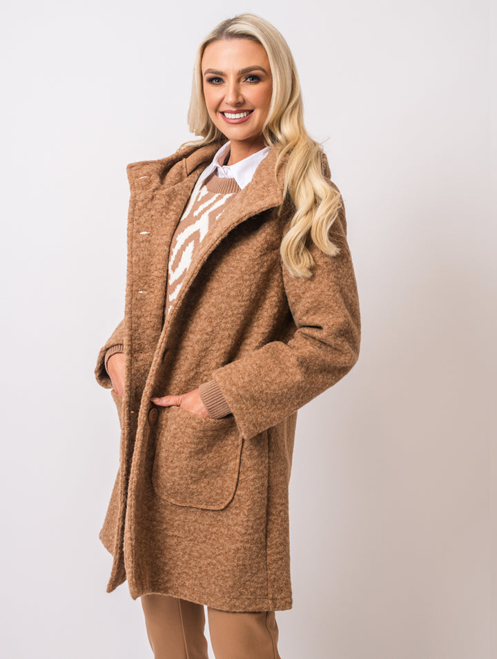 Boucle Coat - Camel