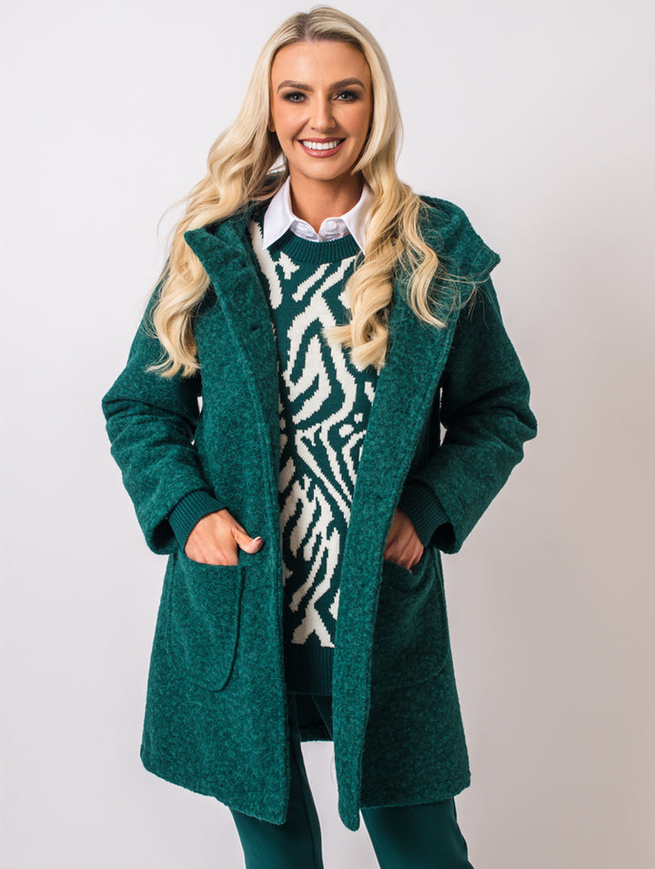 Boucle Coat - Teal