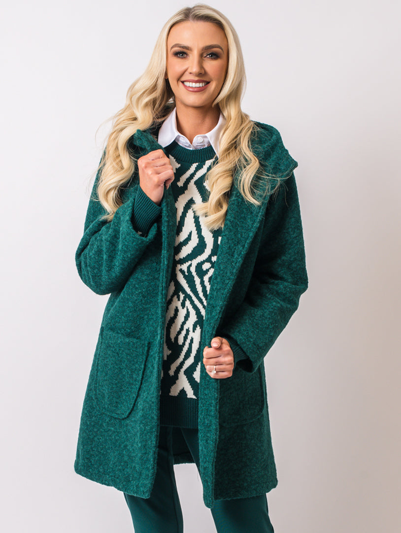 Boucle Coat - Teal