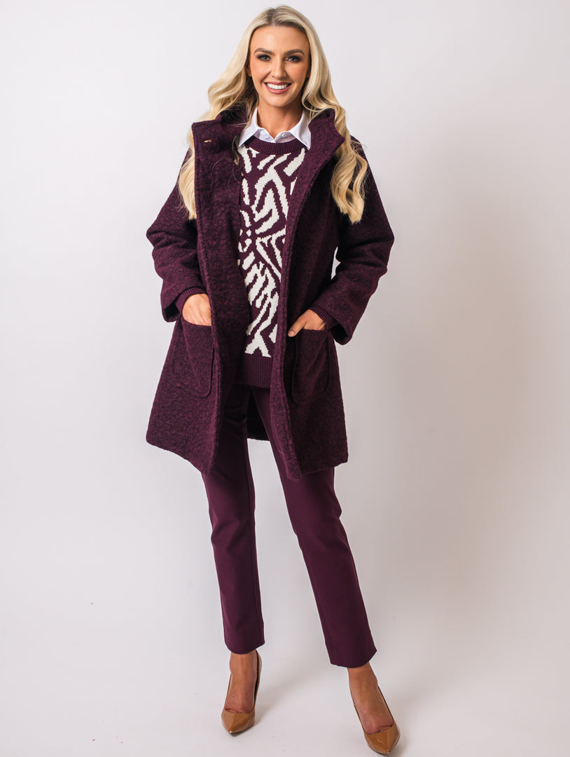 Boucle Coat - Wine