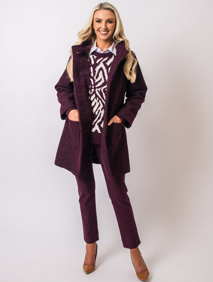 Boucle Coat - Wine