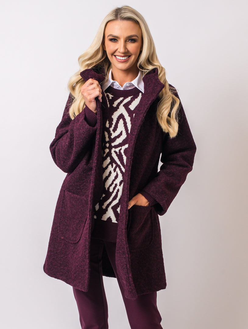 Boucle Coat - Wine