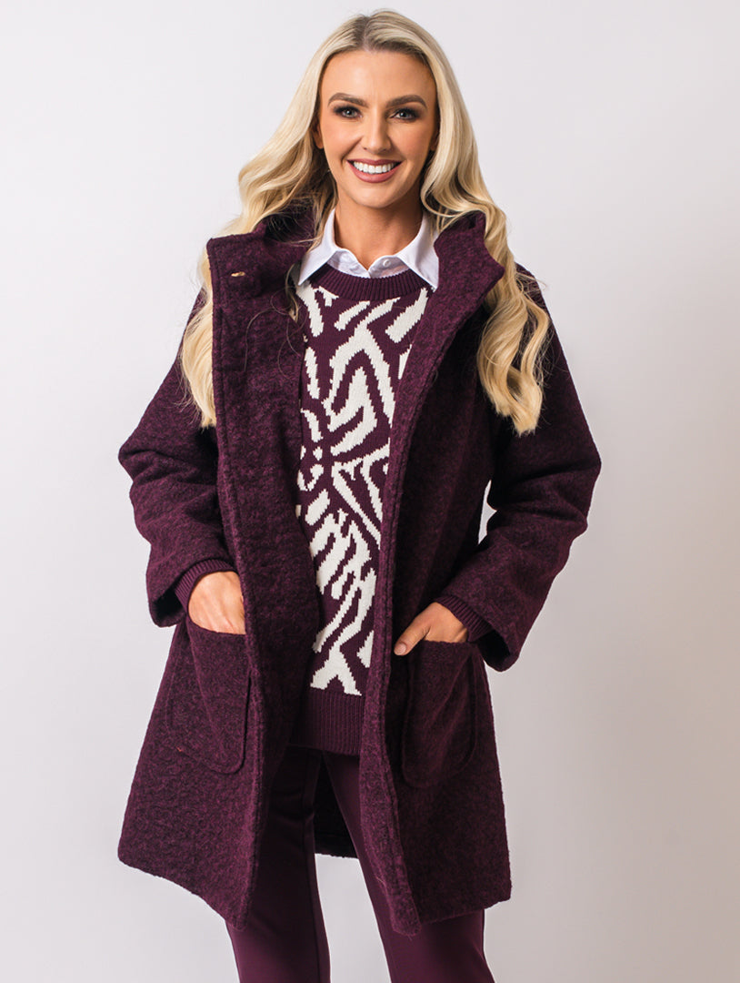 Boucle Coat - Wine