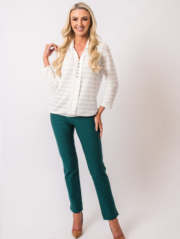 Stand Collar Blouse - White