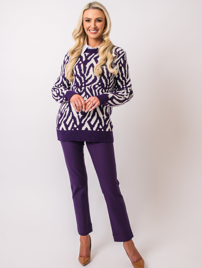 Round Neck Knitwear - Damson