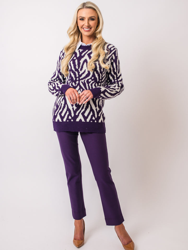 Round Neck Knitwear - Damson