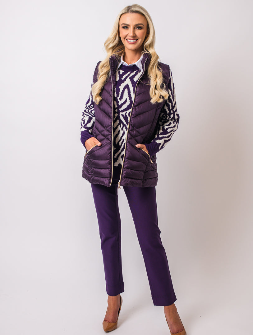 Round Neck Knitwear - Damson