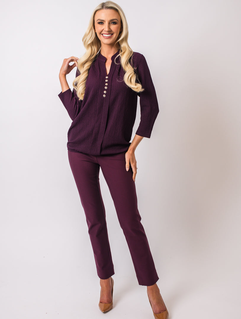 Button Top - Plum