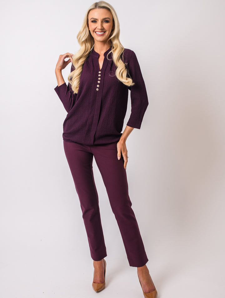 Button Top - Plum