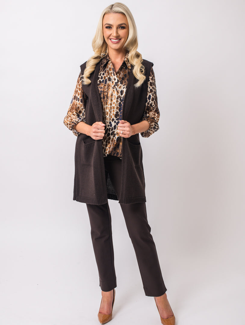 Revere Collar Blouse - Chocolate