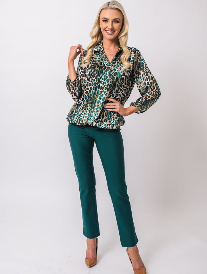 Revere Collar Blouse - Teal