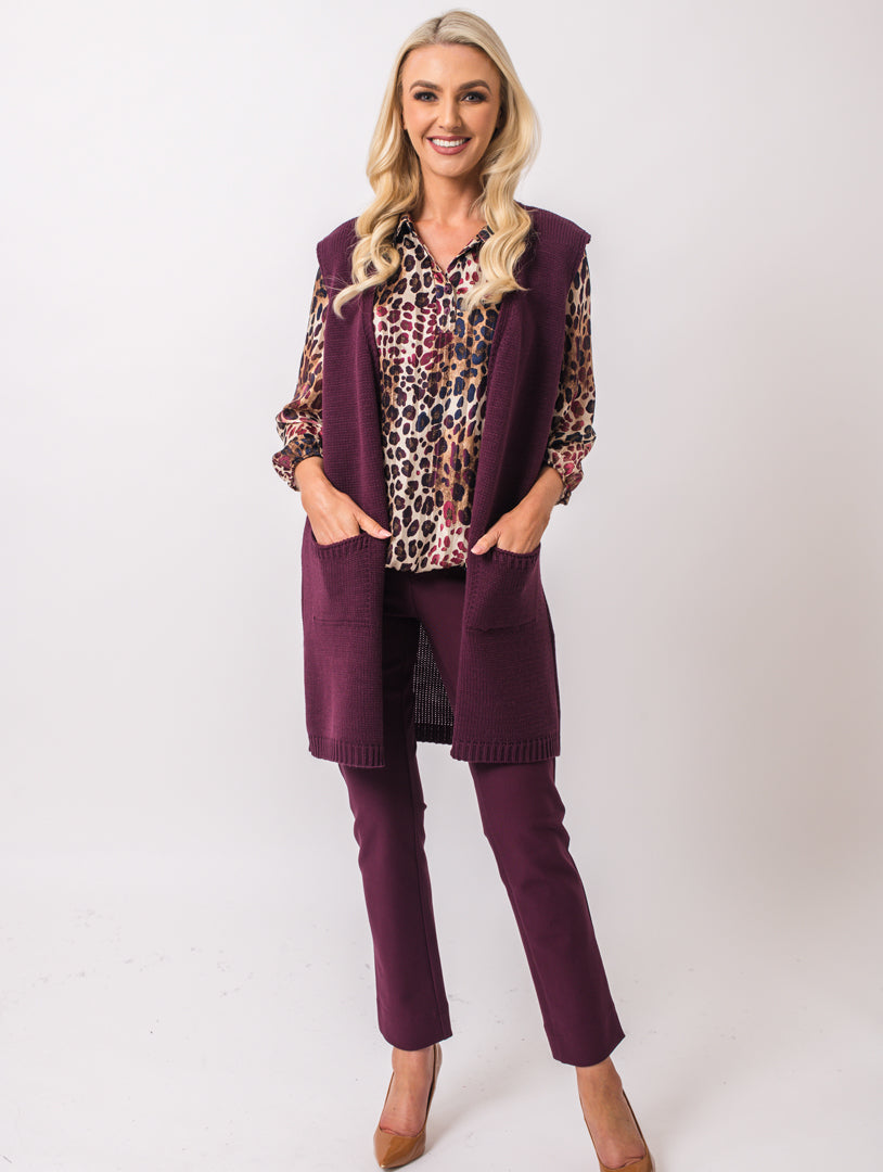 Revere Collar Blouse - Wine