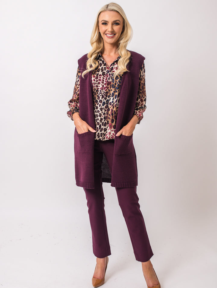 Revere Collar Blouse - Wine