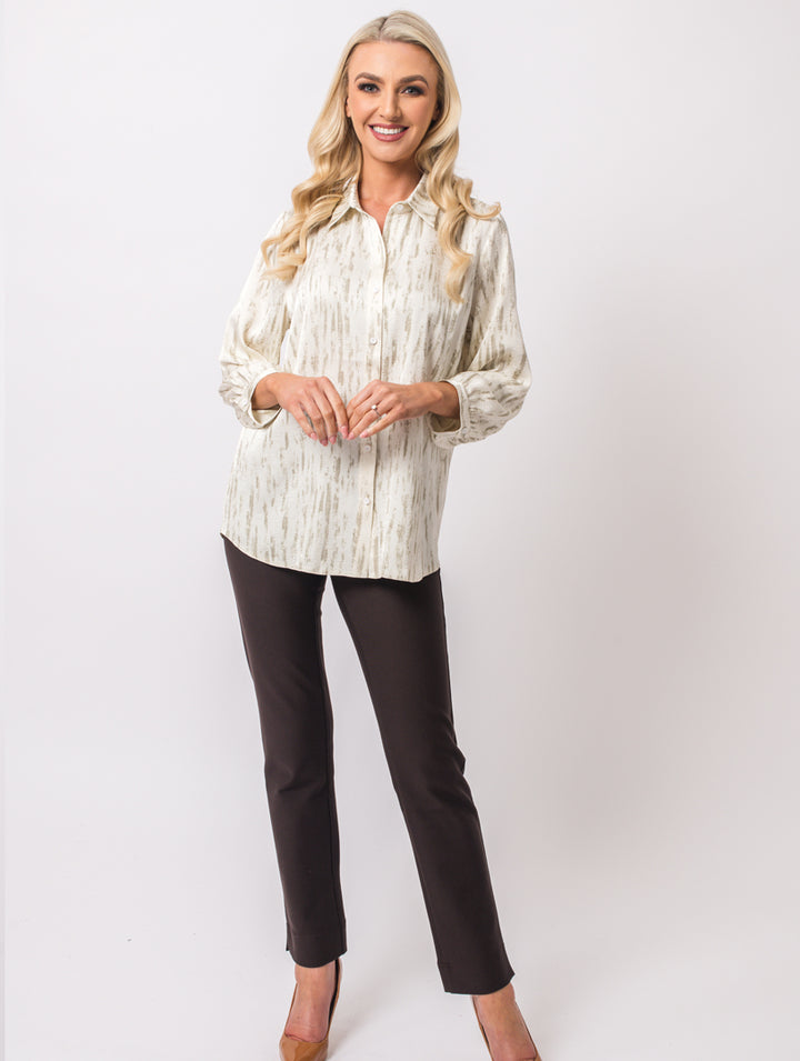 Shirt Collar Blouse - Ivory