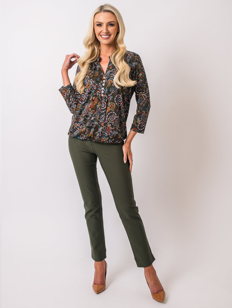 Button Top - Olive
