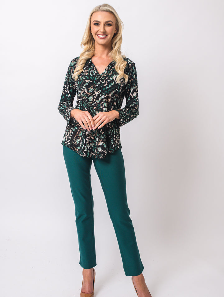 Revere Collar Blouse - Teal