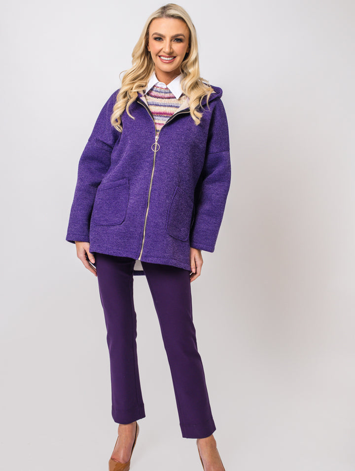 Zip Coat - Damson