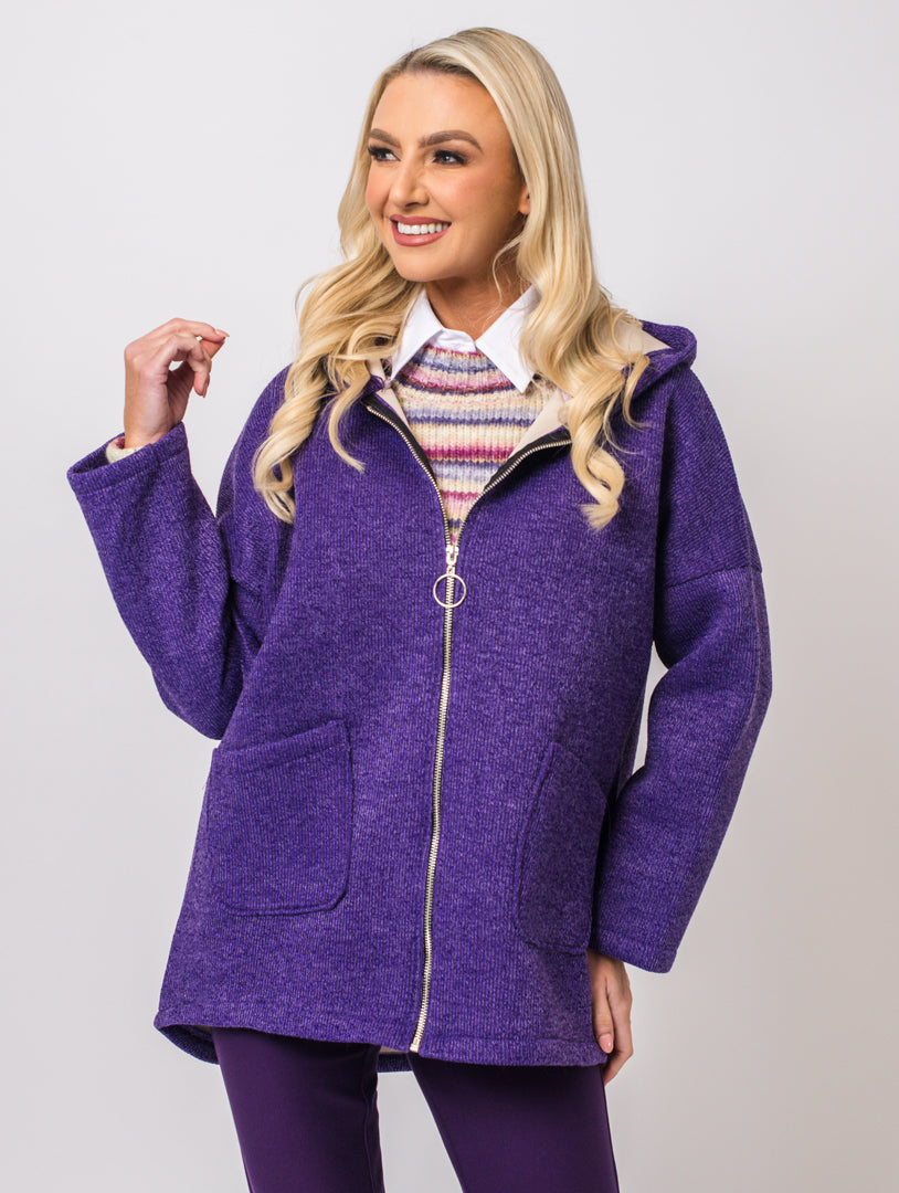 Zip Coat - Damson