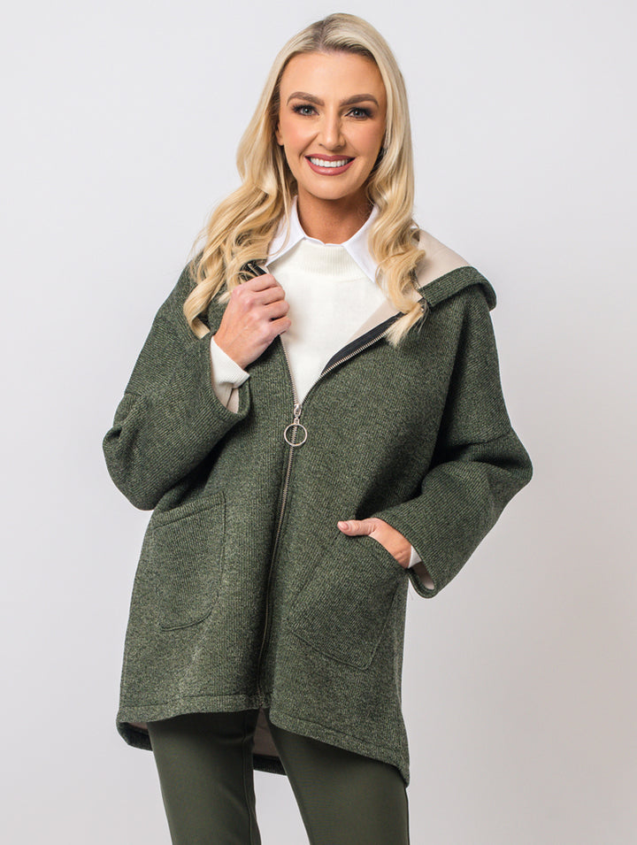 Zip Coat - Khaki
