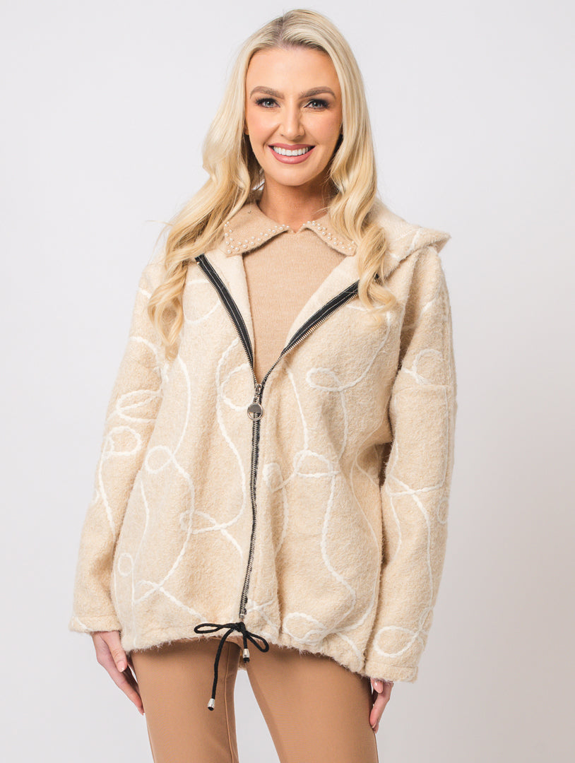 Zip Hooded Jacket - Ivory