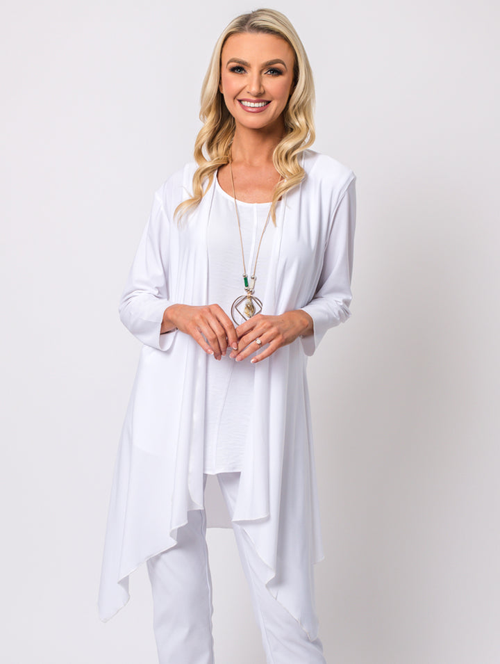 3/4 Sleeve Shrug - Optic White