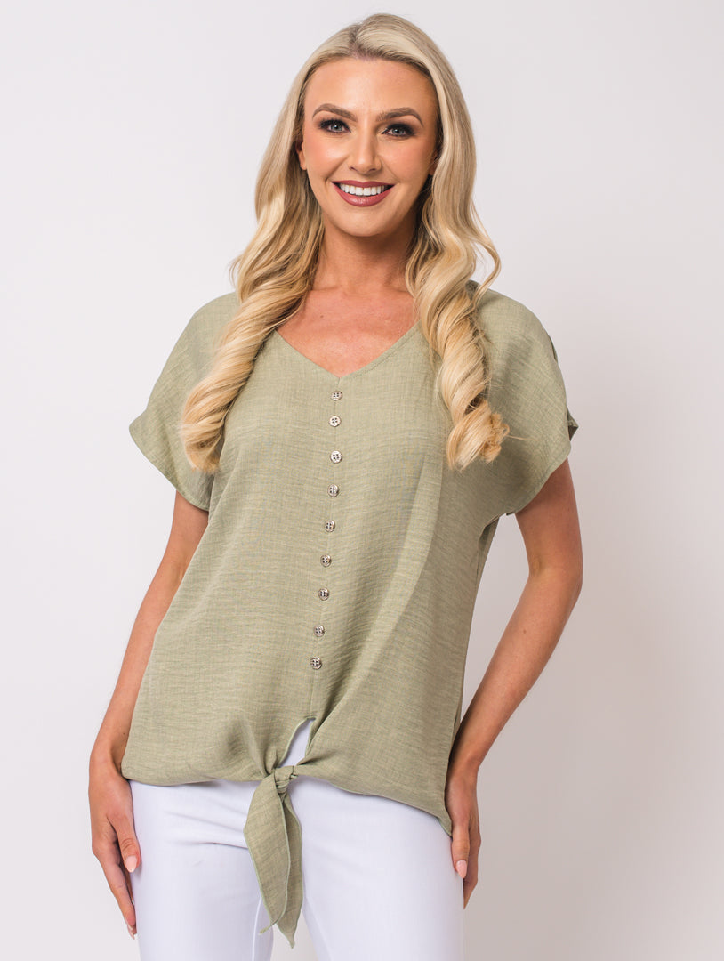 Tie Top - Khaki