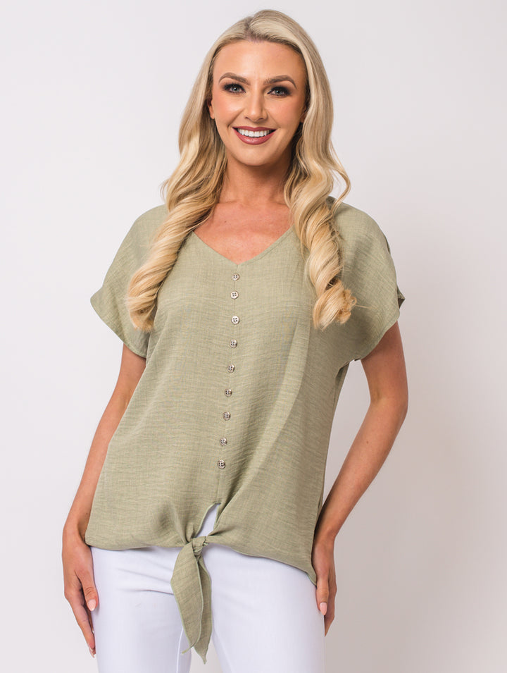 Tie Top - Khaki