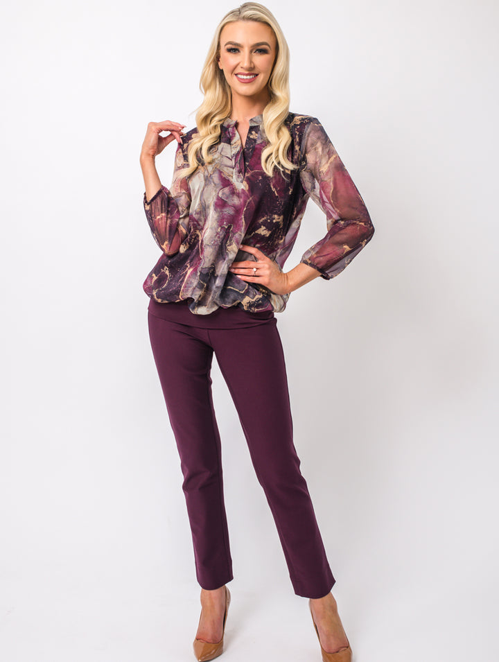 Lined Blouse - Wine