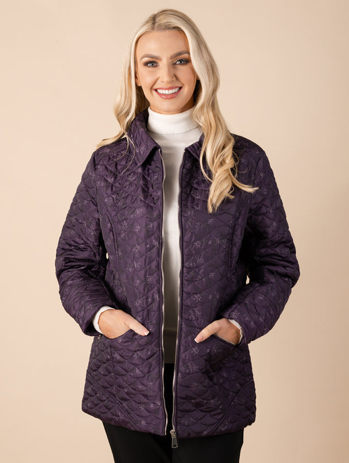 Printed Jacket - Plum