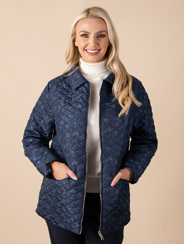 Printed Jacket - Navy
