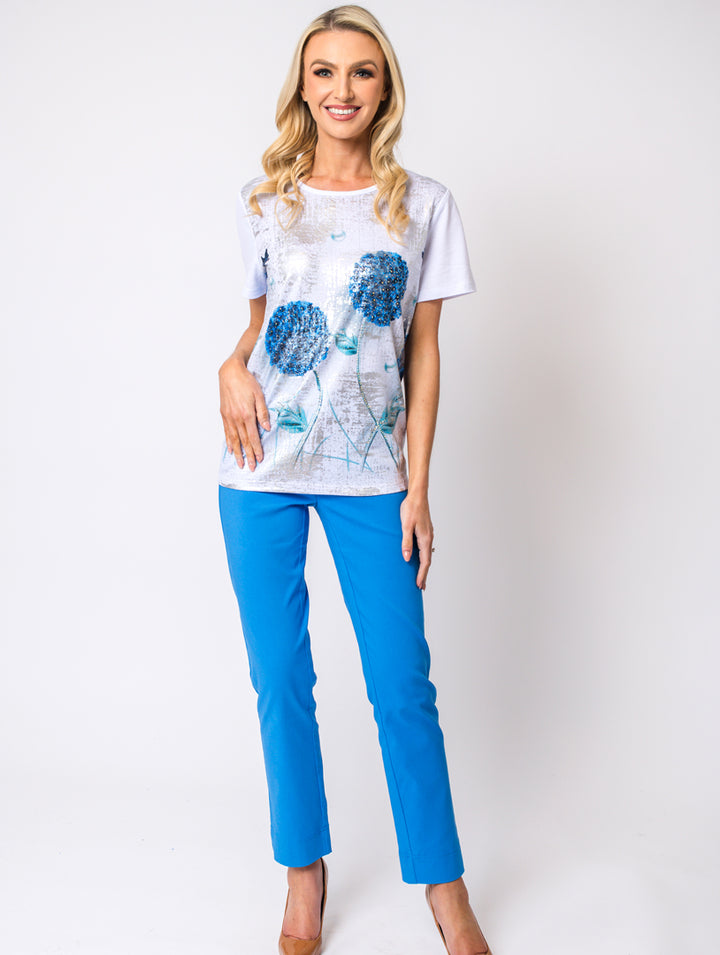 Diamonte Top - Cornflower