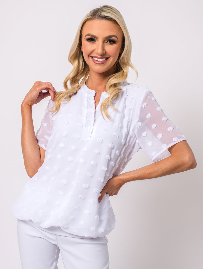 Half Sleeve Top - White