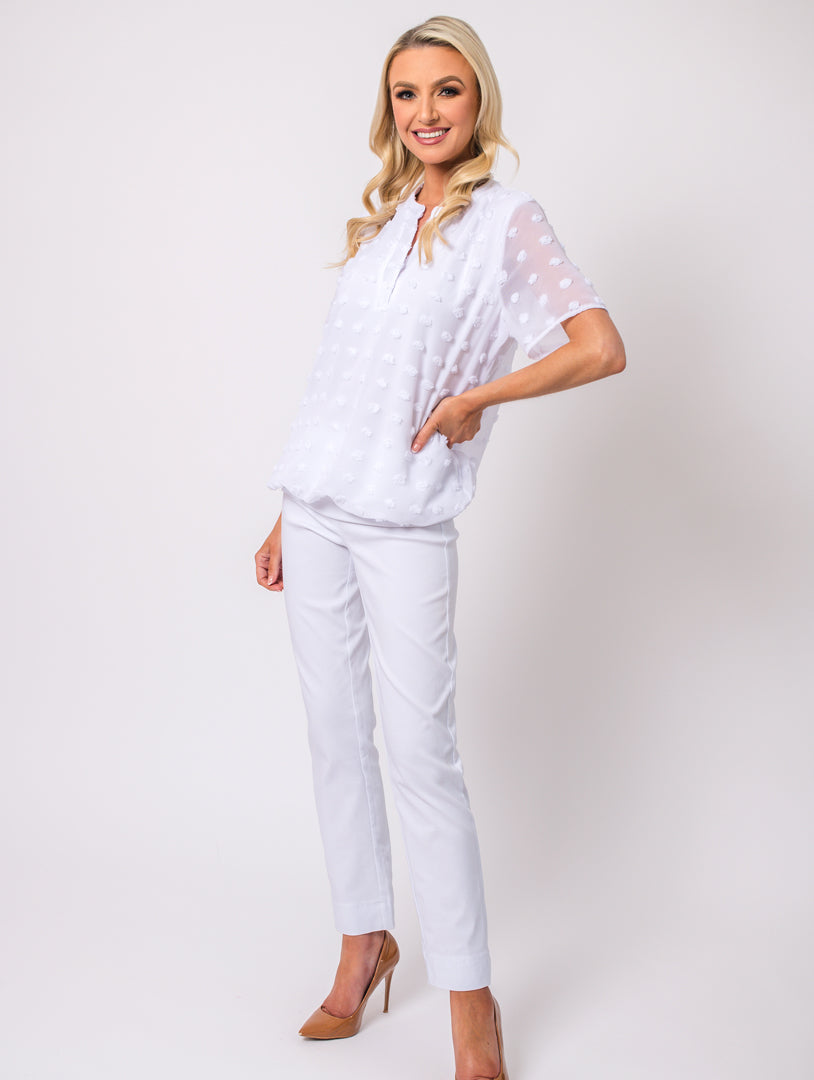 Half Sleeve Top - White