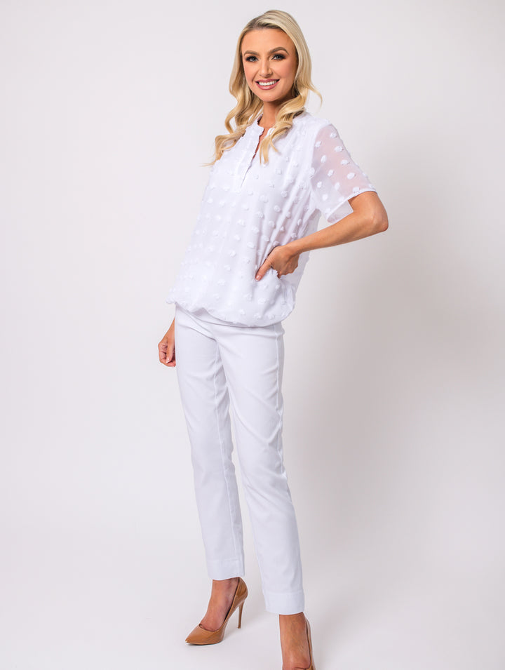 Half Sleeve Top - White