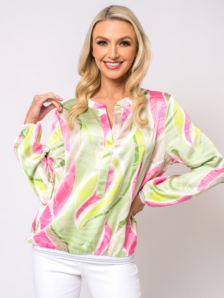 Elastic Hem Top - Pink Multi