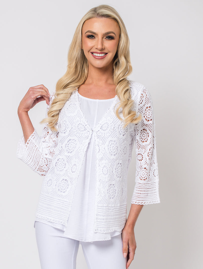 Crochet Cardigan - White