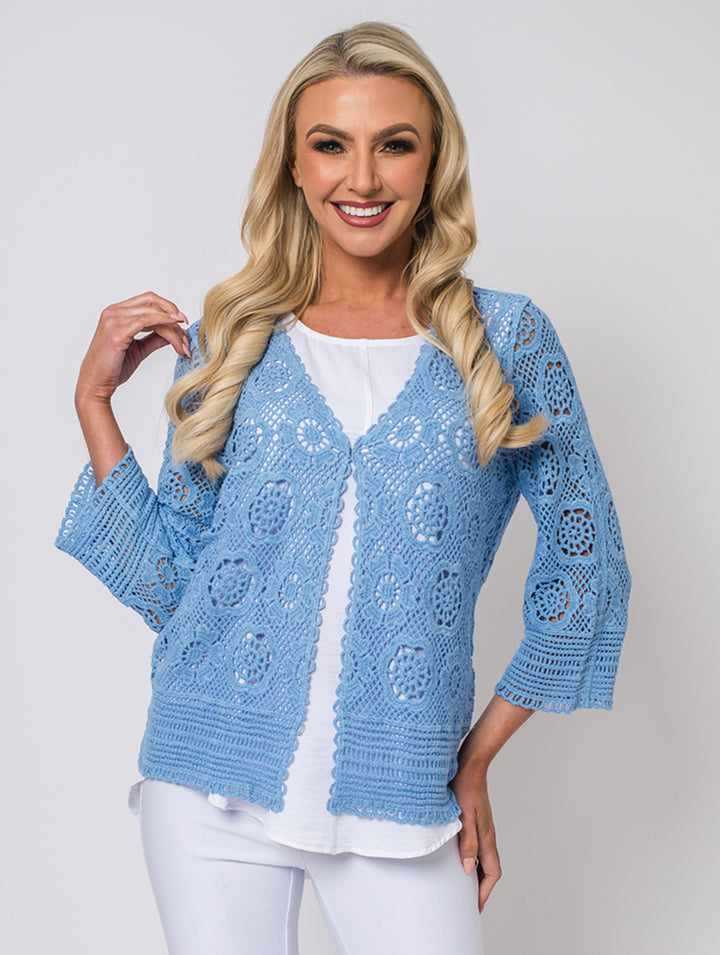 Crochet Cardigan - Baby Blue