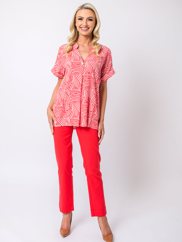 1 Button Top - Burnt Orange